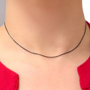 Black Rhodium Sterling Silver Cable Necklace